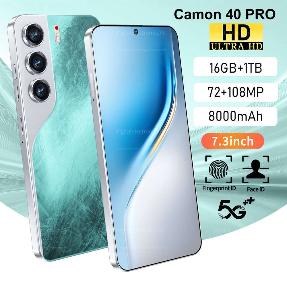 HOT Camon 40 Pro 7.3inch HD Global Edition Original Smart Dual Card 8000mAh Battery Facial Recognition Function