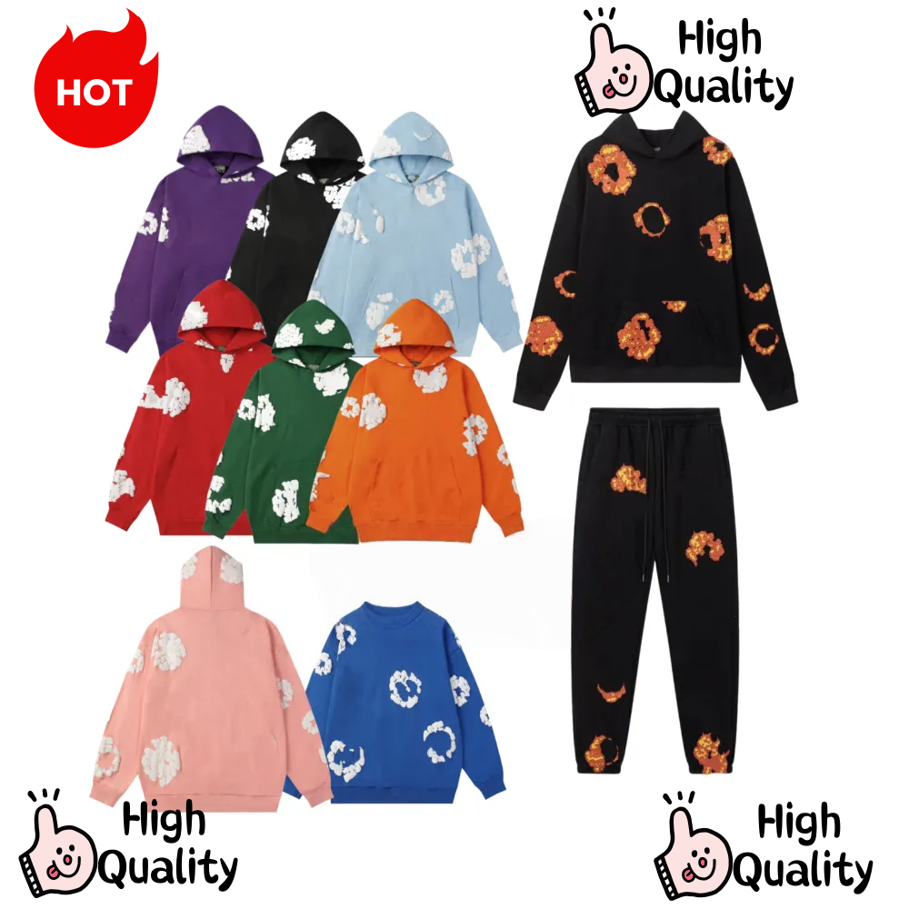 Hoodie designer Mens hoodies sweatshirts Flower Pattern Hooded Sweatshirt pullover hooded Cotton Fashion High Quality woman Hip Hop Both Men Sweatshirt US size S-XL