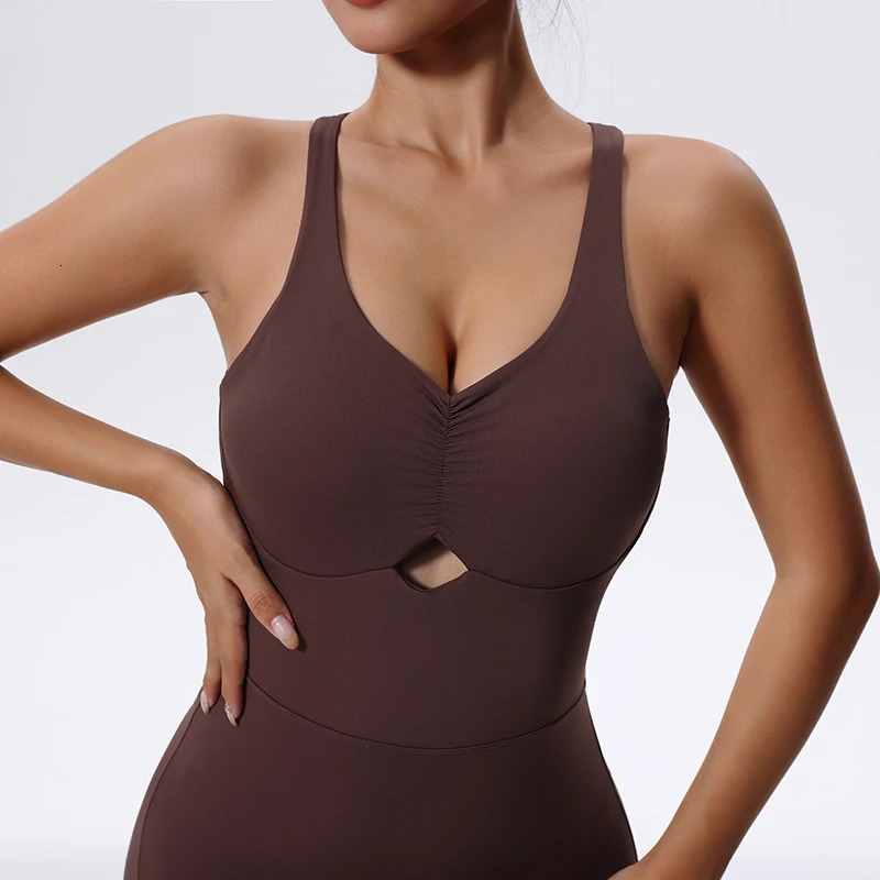 Fitness Rompers Female Sexy Onepiece Suit Women Sports Jumpsuit Zippers Yoga Clothing Sportswear Set Women Workout Bodysuits 251013