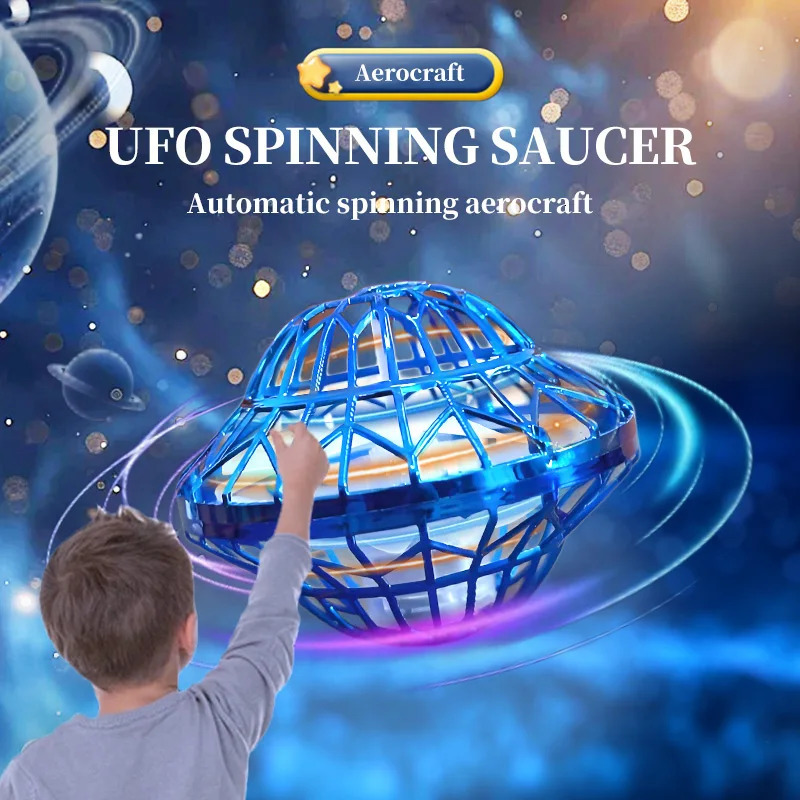 UFO Intelligent Sensing Flying Ball Hovering Saucer Floating Ball Black Technology Fingertip Gyroscope Childrens Toy 251008