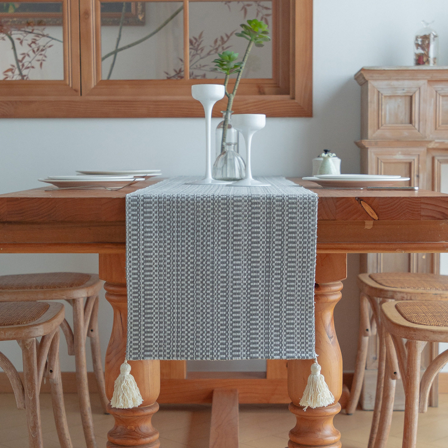 Simple new tablecloth table runner jacquard fabric tea set long tablecloth table runner decoration 9KD801