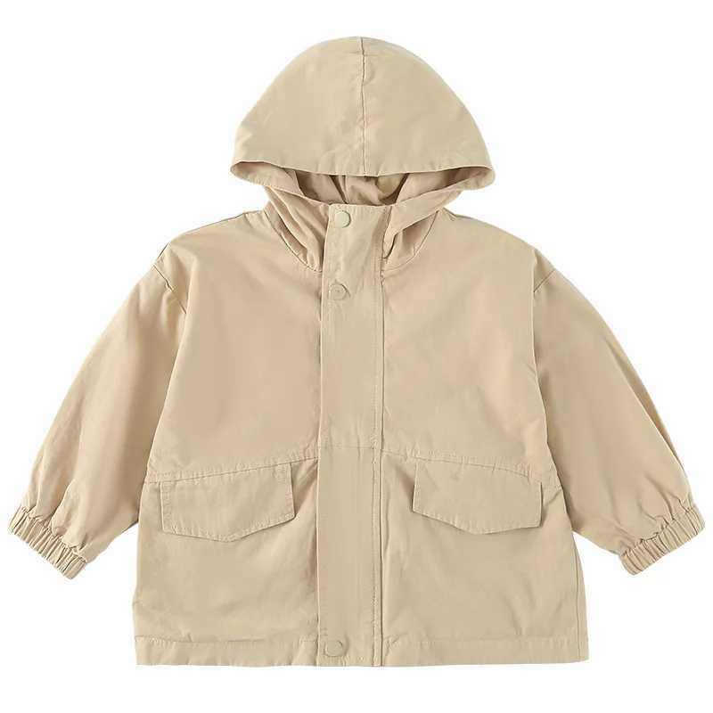 2025 Autumn Toddler Boys Coats Solid Color Loose Baby Boys Hooded Jacket Zipper Long Sleeves Outdoor Kids Baby Boys Outerwear C251013