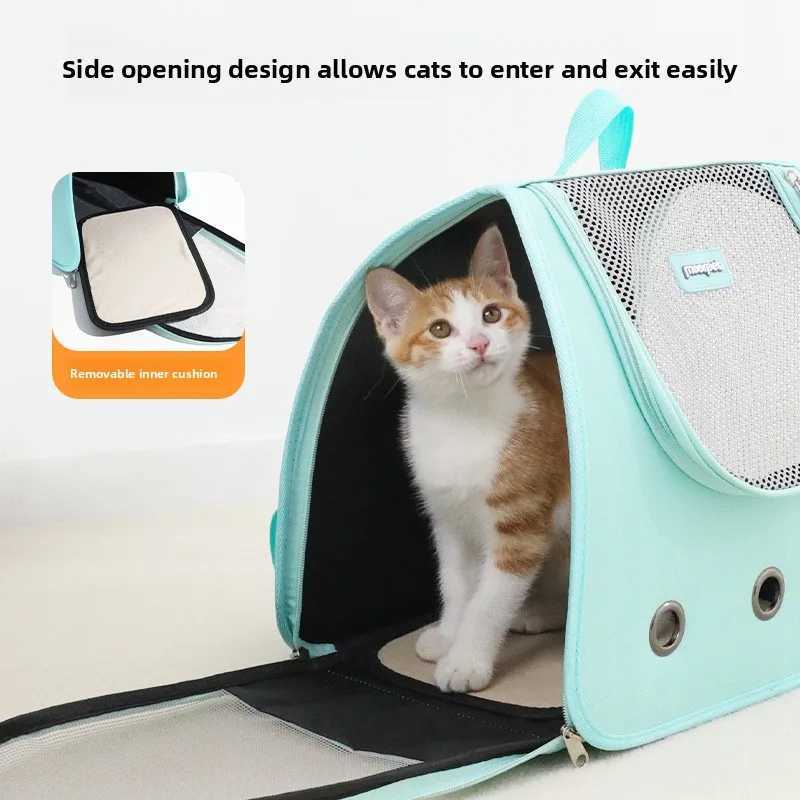 Cat bag portable backpack for going out foldable portable breathable cat bag backpack walking cat bag pet supplies C251013