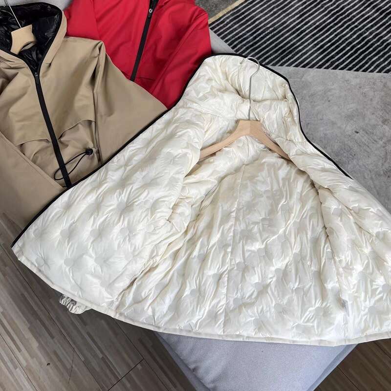 New Simple Casual Fashion Trench Coat Style Hooded Waist-Cinching Cotton Jacket For Women Trendy B5