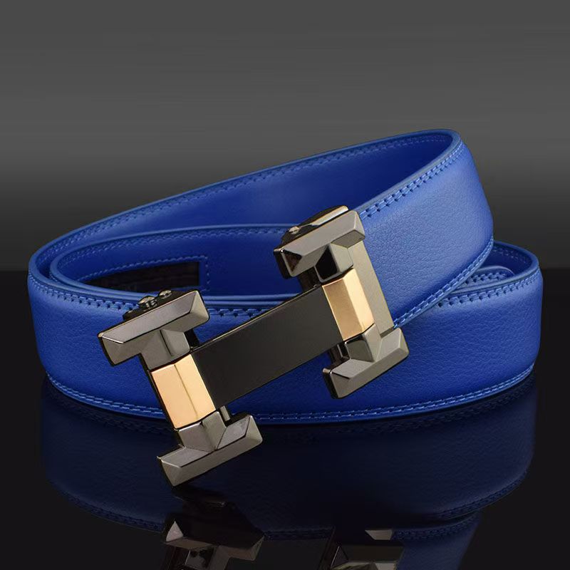 Real leather designer letter-style men's automatic buckle high-end brand fashionable casual high-quality belt Z250919