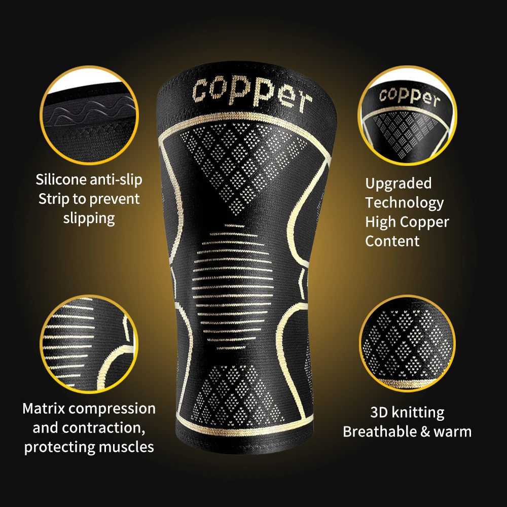 2Pack Copper Ion Sports Knee Pads Breathable NonSlip Outdoor Basketball Fitness Running Basketball Fitness Knee Pads C251013