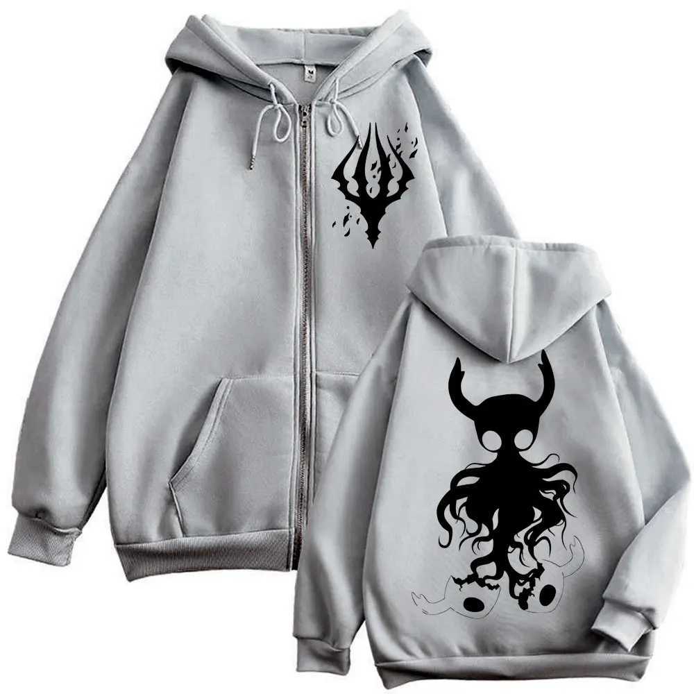 Limited Hollow Knight Game Graphic Zipper Hoodies Gothic Vintage Zip Up Hooded Sweatshirts Men Women Fashion Casual Pullovers J251013