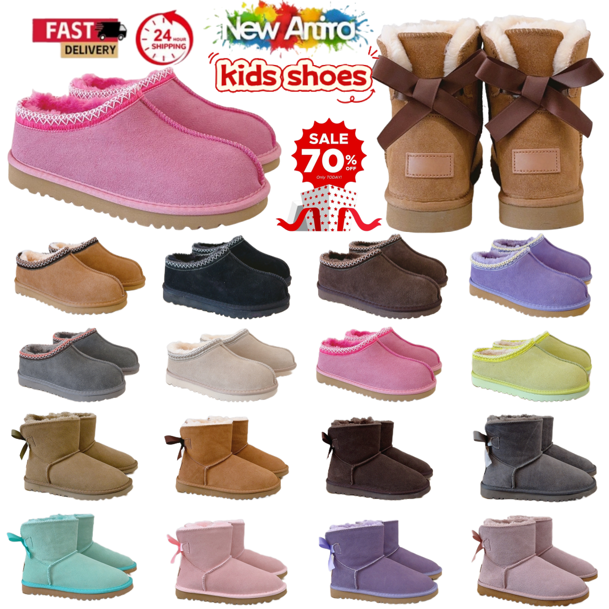 Kids Tasman Boots Slippers Toddler Baby Australia Boots Booties Mini Girls Shoe Children Baby Kid Youth Designer Snow Boot Classic Infants Ankle boots size21-35