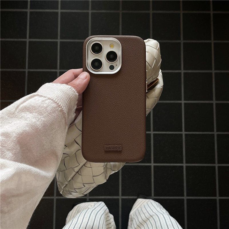 Caseative for iPhone 16 Pro Series casual Metal Leather Solid Color Case for iPhone,Elegant, Style and Eco-Friendly