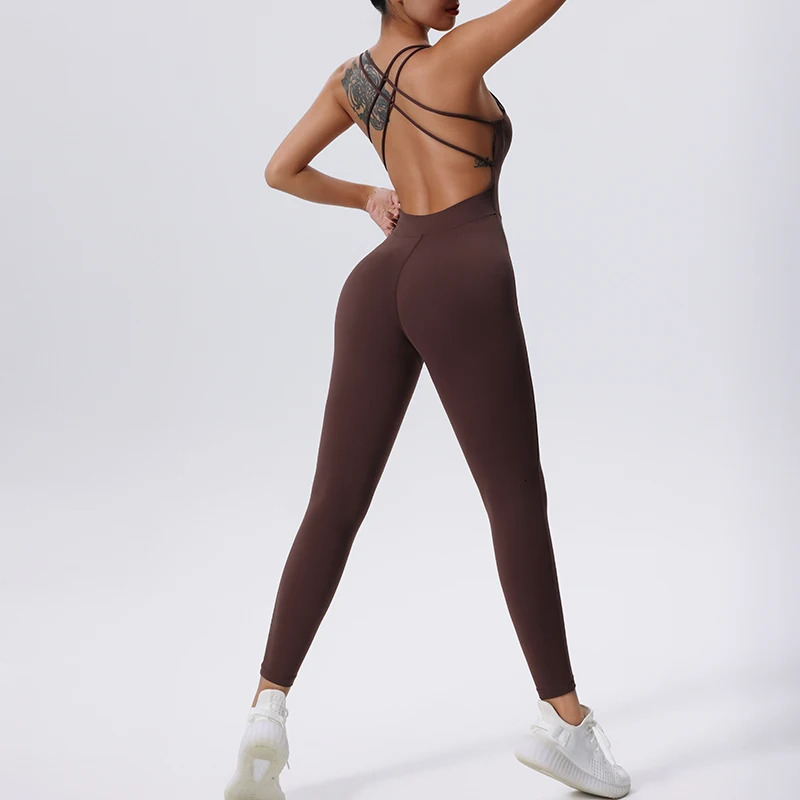 Fitness Rompers Female Sexy Onepiece Suit Women Sports Jumpsuit Zippers Yoga Clothing Sportswear Set Women Workout Bodysuits 251013