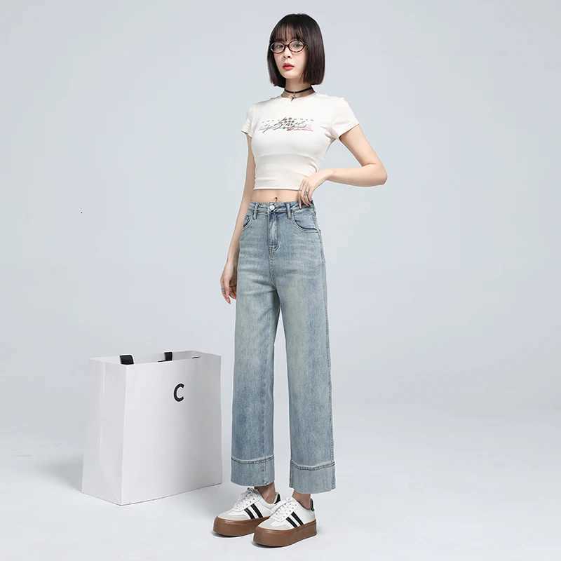 Cropped Jeans Stretch Straight Trousers Designer Stylish High Waist Korean Dongdaemun Denim Woman Reviews Many Womens Mom GirlsT251013