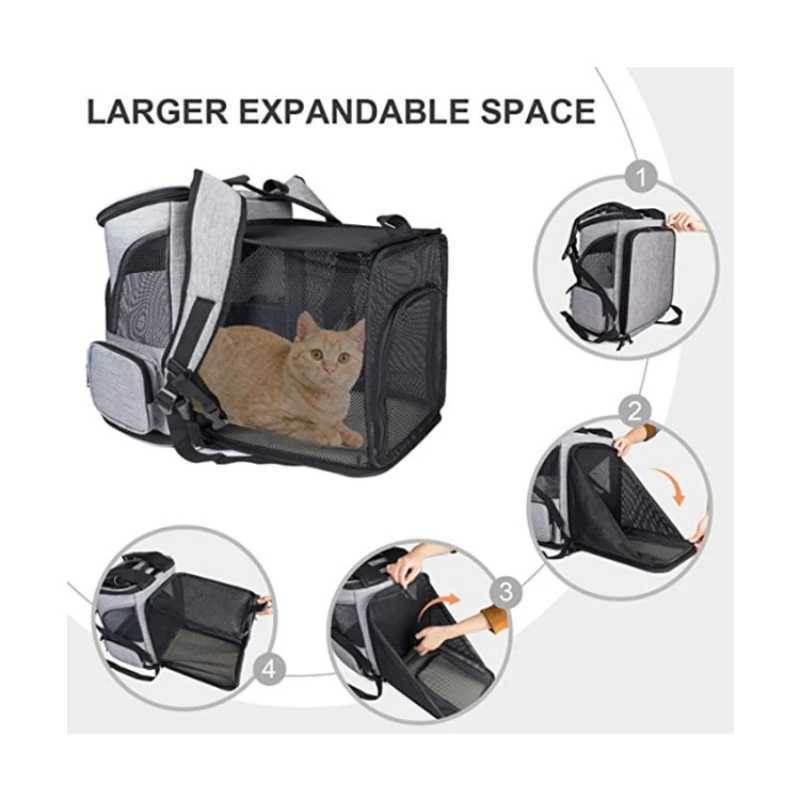 Pet Supplies Out Puppy Backpack Expandable Pet Bag Large Capacity Breathable Portable Cat Backpack Foldable Dog Bag C251013