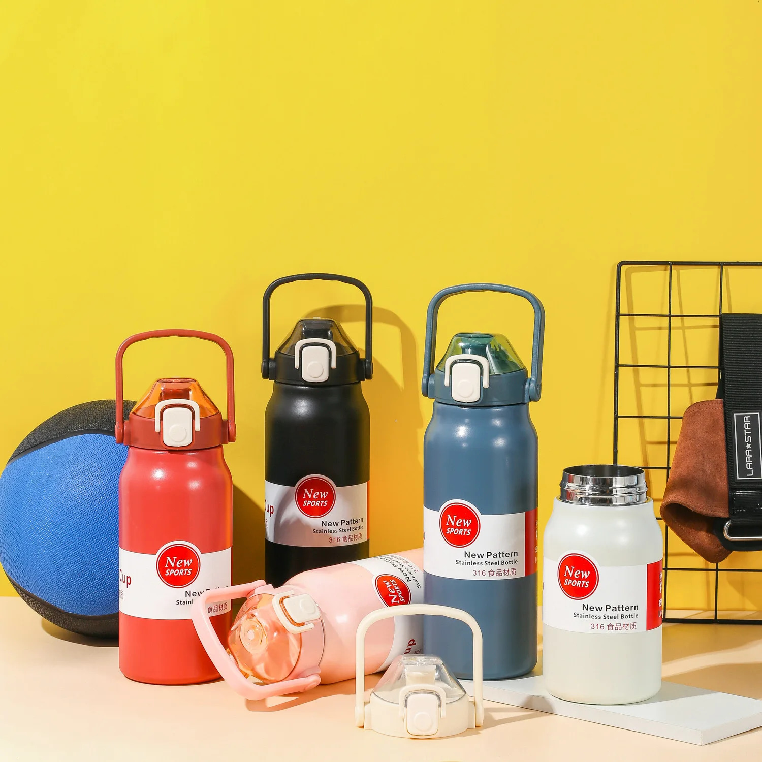 15L Large Capacity Thermos Water Thermo Bottle Stainless Steel Thermoses Portable Outdoor Cup With Straw Mug 251013 W260226