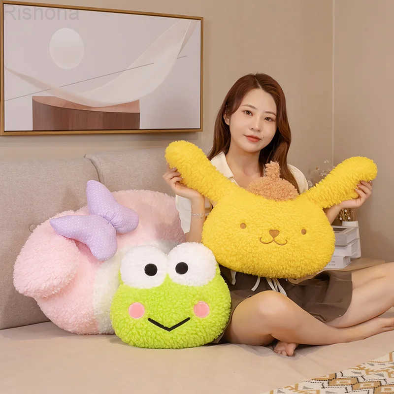 Sanrio My Melody Pom Purin Plush Toy Soft Stuffed Anime Badtz Maru Keroppi Back Cushion Sofa Decorative Pillow Christmas Gifts Girl H251125