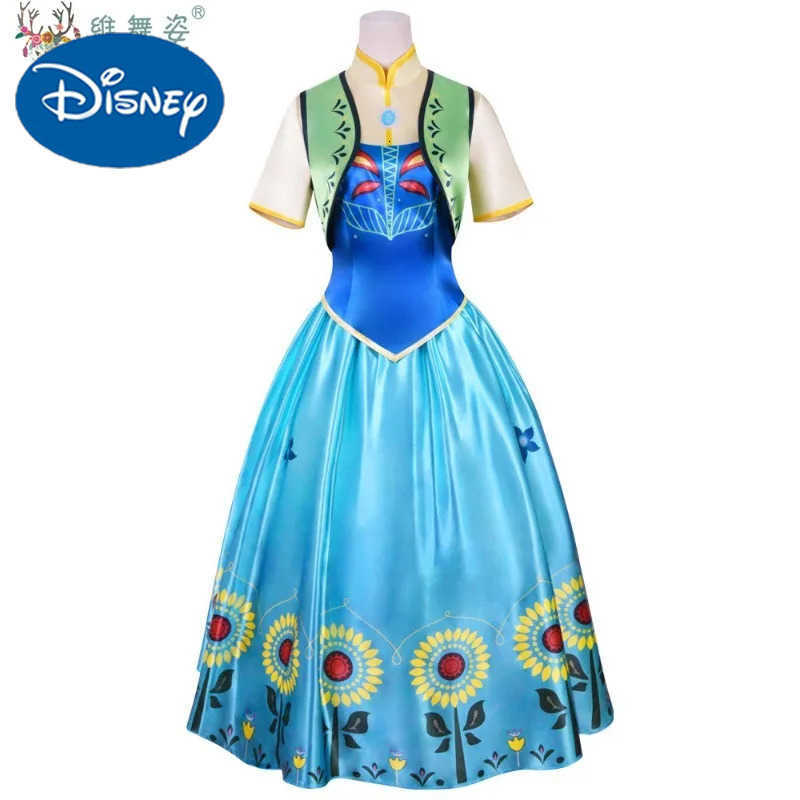 Disney New Movie Snow Princess Blue Luxury Dress Cosplay Costume Queen Halloween Costume Party Masquerade Gown Stage Perfermance Outfit H251013