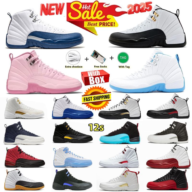Designer Basketball Shoes 12s 12 French Blue Taxi Bloodline Bucks Melo Pearl Pink Blueberry Flu Game Royal Brilliant Orange Mens Sports Trainer Sneakers Top