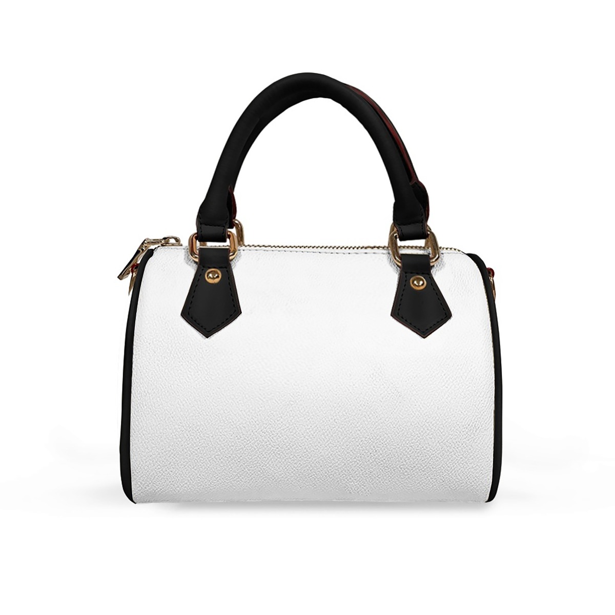 DHgatepod Classic Barrel-shaped PU Leather Handbag | Adjustable Strap Top Handle Tote | Structured Wide Bottom Purse for Women