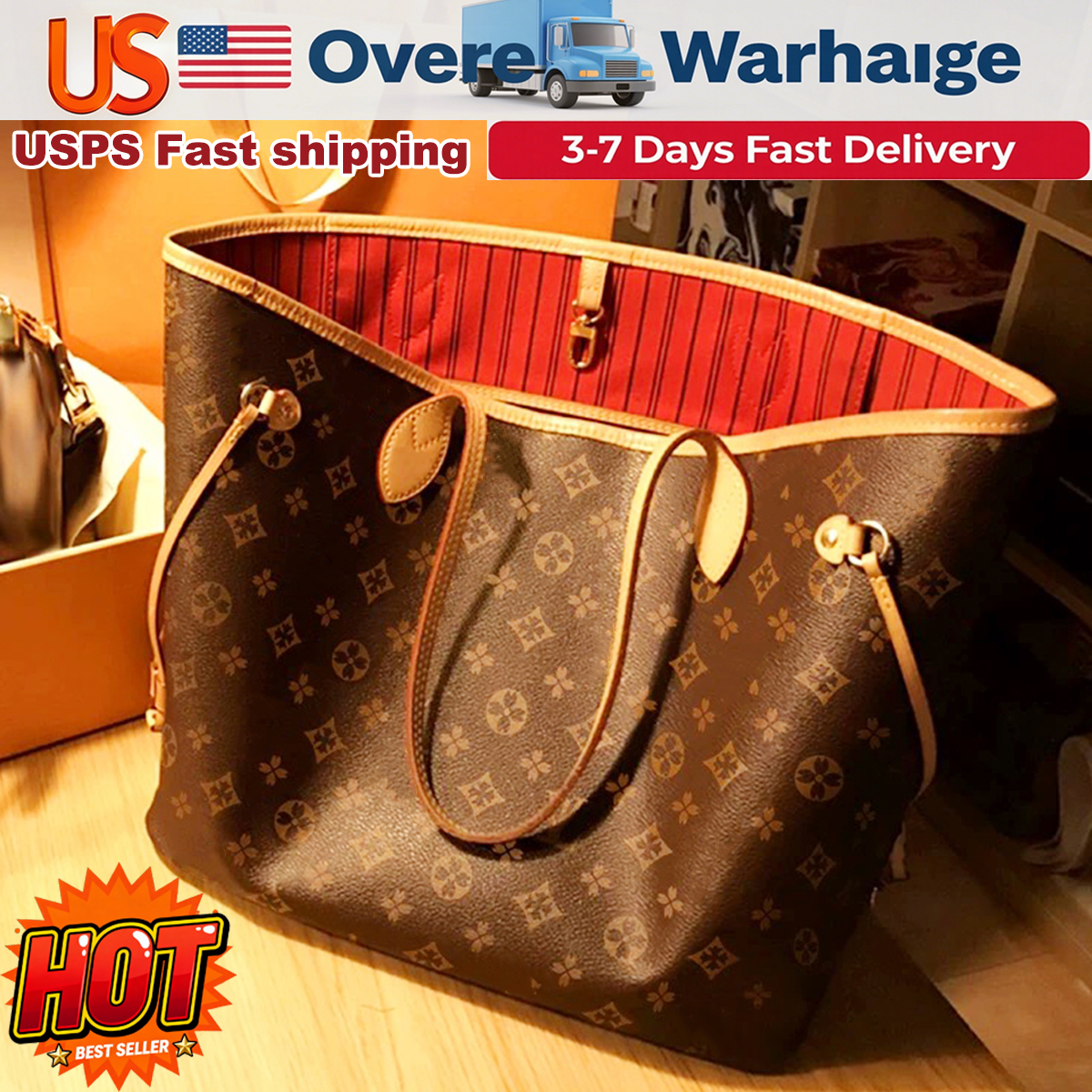 Designer Bags Tote bag Luxury Bag Shoulder Bags Fashion Women's luxury handbag Purse Brown Leather Large capacity Travel tote bag designer Classic beach bag work bag 1