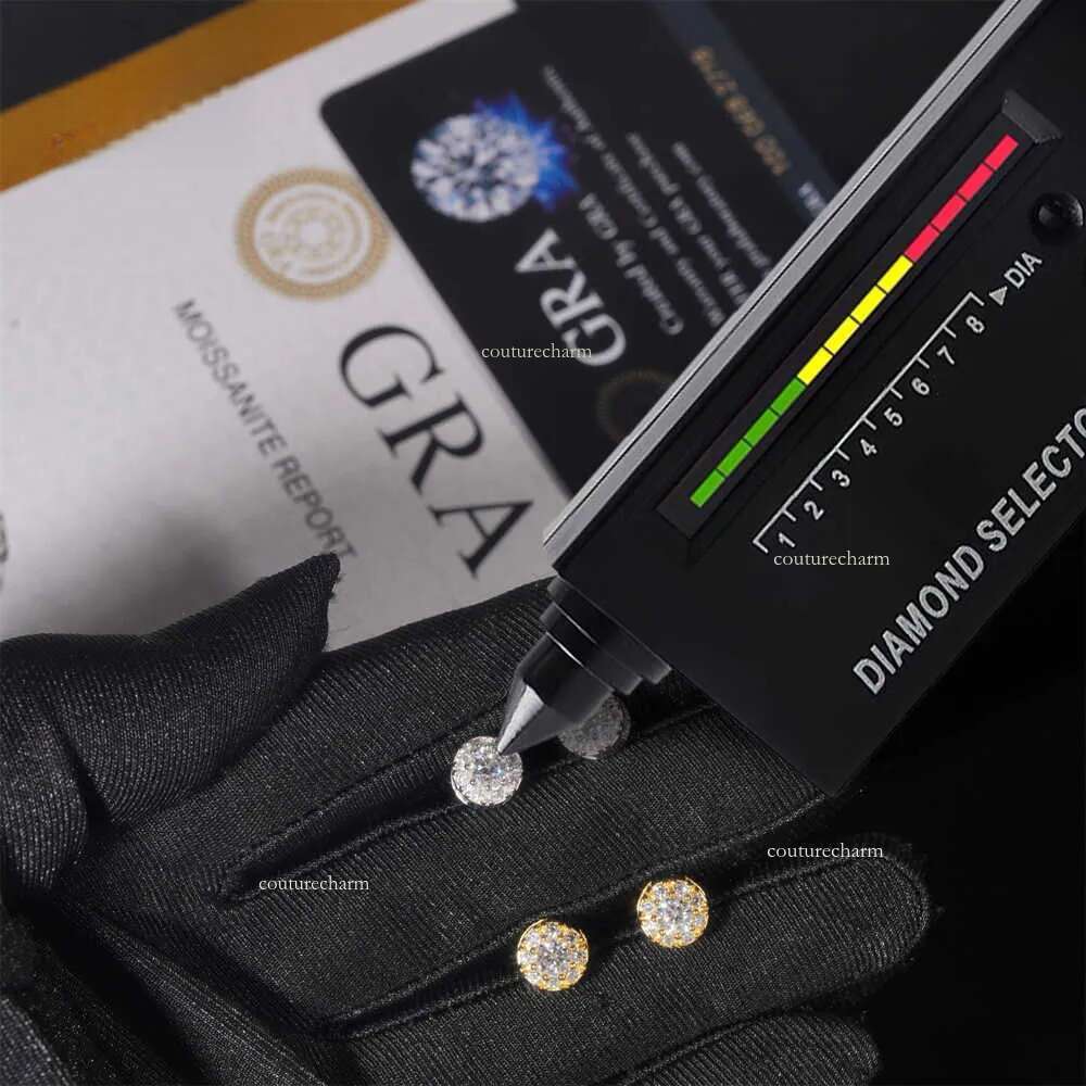 Sterling Sier Dia Custom Designer Ear Studs Ice Out Women Fine Jewelry Moissanite Stud Earring