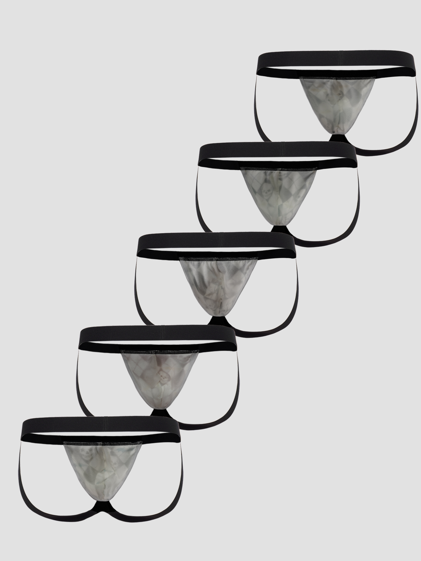 Men's G-Strings-Men's Skull Print Thong, Men's Sexy Printed Thong, Moisture-Wicking & Breathable, Stylish Personality Thong-4.1