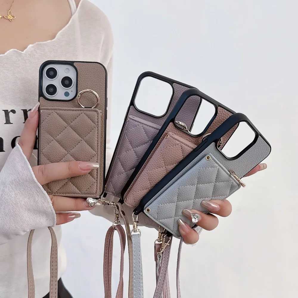 Crossbody Wallet with Card Holder Phone Case for IPhone 15 14 Plus 13 12 11 Pro Max PU Leather Hard Shell Protective Cover J251202