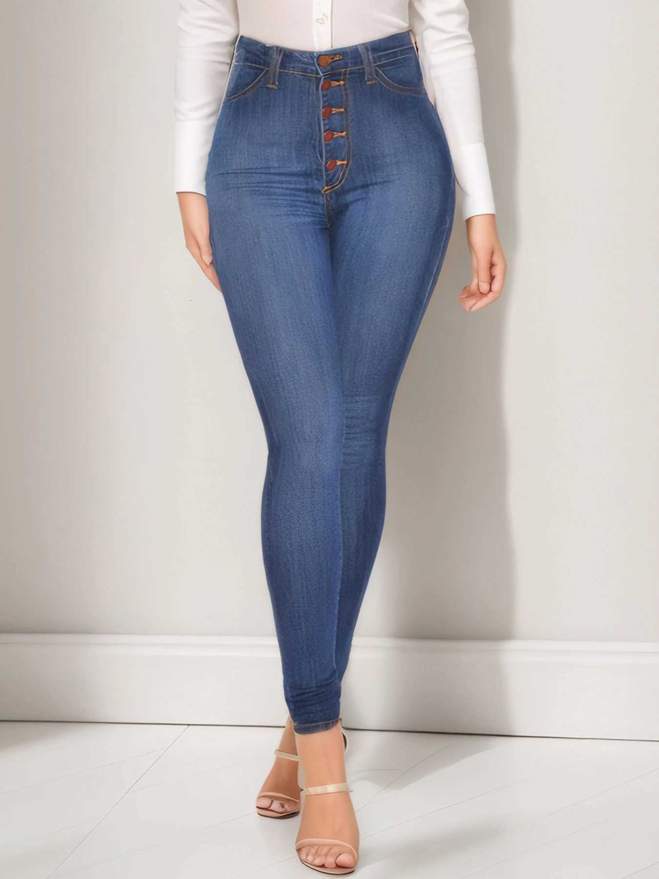 Womens High Waisted Elastic Hip Lifting Sexy Slim Fit Jeans Fashionable Casual Jeans Suitable for Daily WearT251013