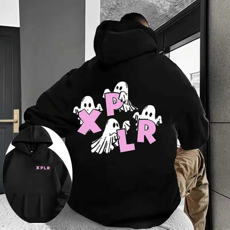 Xplr Autumn and Winter Printed Pure Cotton High Street Hoodie Fashionable Hiphop Ghost Print Sams and Colby MerchXJ251013