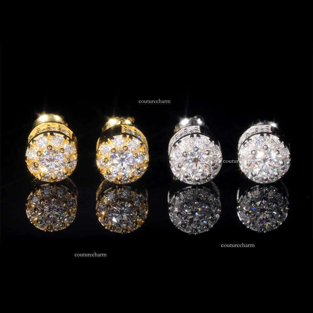 Sterling Sier Dia Custom Designer Ear Studs Ice Out Women Fine Jewelry Moissanite Stud Earring