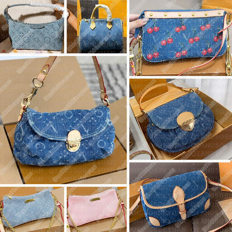Luxury Blue Casual Denim Handbags High Quality Ladies Luxury Crossbody Bag Designer Underarm Bag Many Style Purses