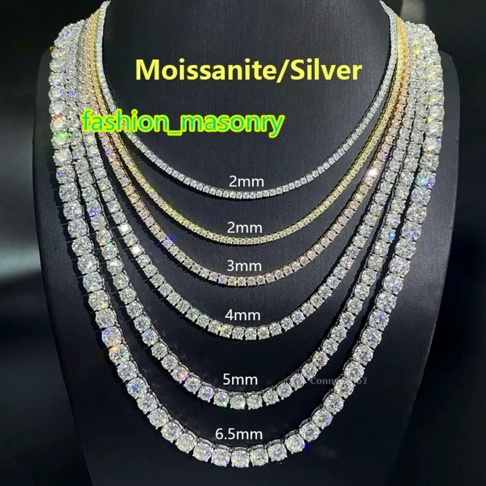 Cheapest Price Hip Hop Sier Gra VVS Moissanite Dia Tennis chain 3MM 4MM 5MM Necklace Bracelet Men Women Hiphop Jewelry
