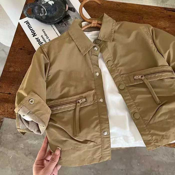 2025 Kids Coats New Spring Autumn Fashion Baggy Jackets Simple Style Casual Cool C251013