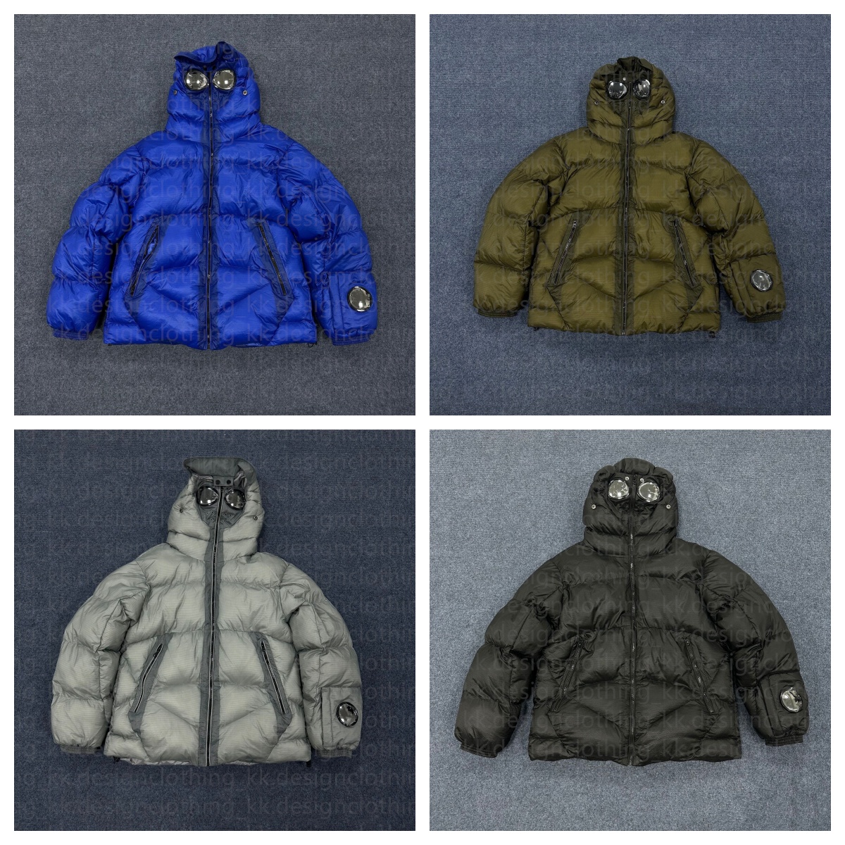 Mens jacket warm hooded puffer down parkas designer zipper hoodies classic glasses Fashion autumn and winter couple bomber jackets M-2XL