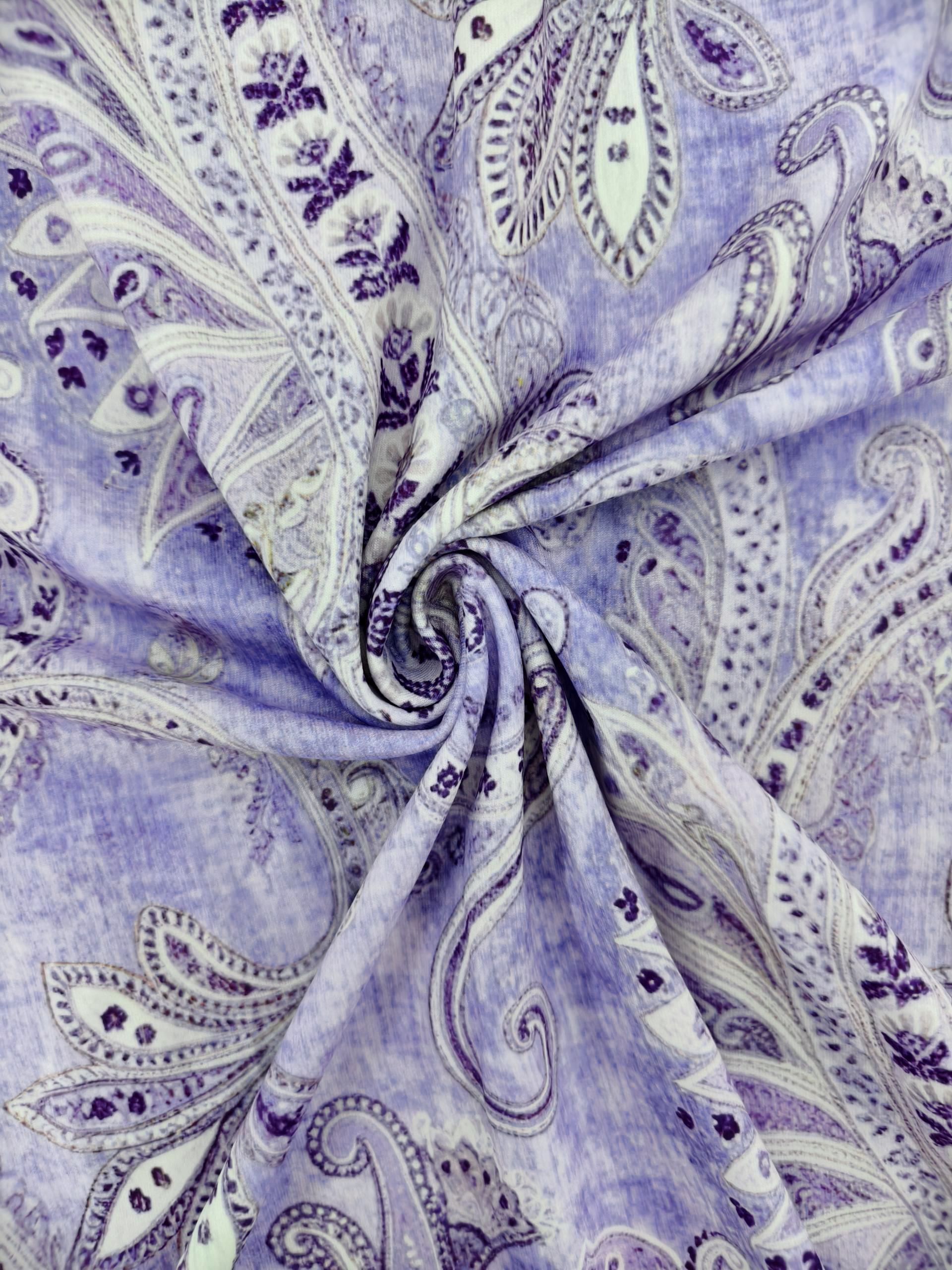 Women's Autumn Winter Paisley Printed Long - Sleeve Top - Elegant Mom - Style Loungewear & Daily & Office Purple Top-CF55138