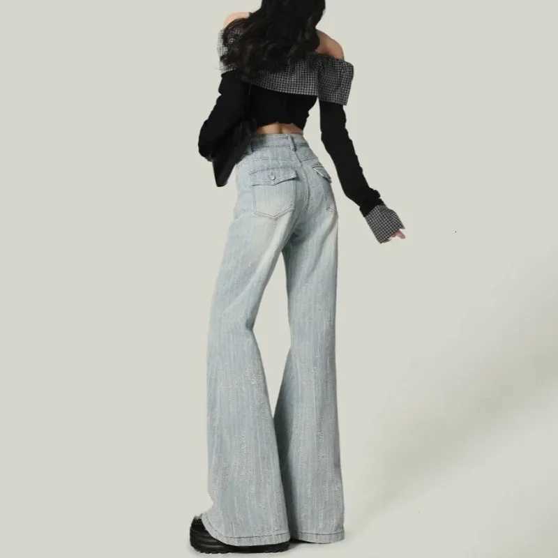 Loose Womens Highwaisted Jeans Straight Tube Leisure Comfortable Casual Solid Color Wide Leg Pants European American StyleT251013