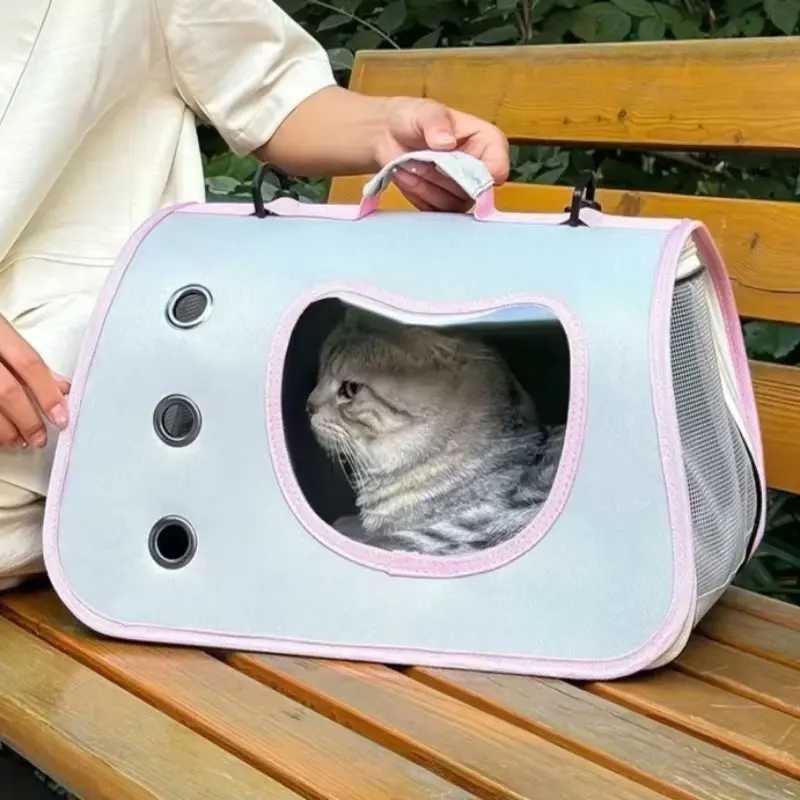 Cat Bags Portable Highcapacity Pet Carrier Bag Foldable Space Capsule Mesh Breathable Travel Bag Outing Travel Pet Backpack C251013