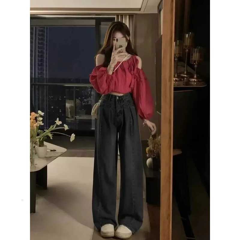 Straight Leg Women Jeans Y2K Style Slim Fit Casual Trousers High Waist Loose Baggy Pants Retro Vintage Streetwear FashionT251013