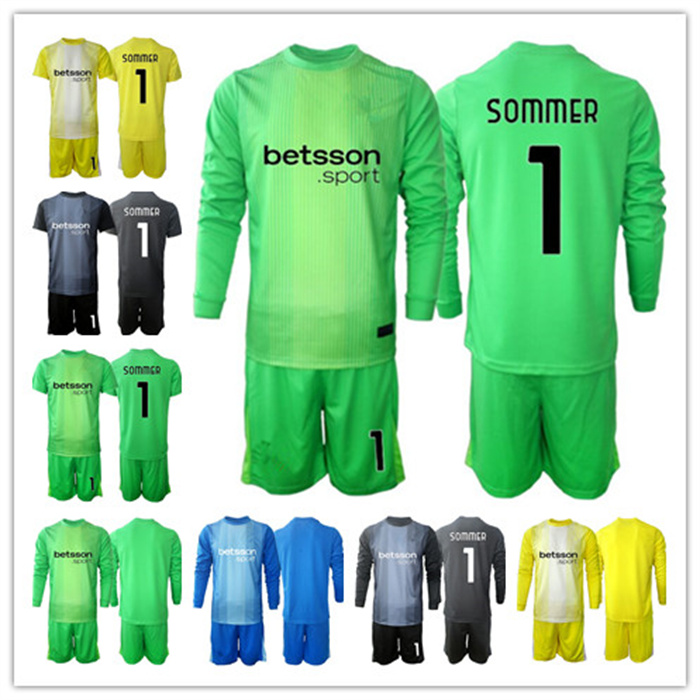 Inter Club Team Goalkeeper Kits 1 Yann Sommer Jersey Soccer Set Men Kids Long Sleeve Samir Handanovic 12 Julio Cesar Walter Zenga 24 ONANA Football Shirt