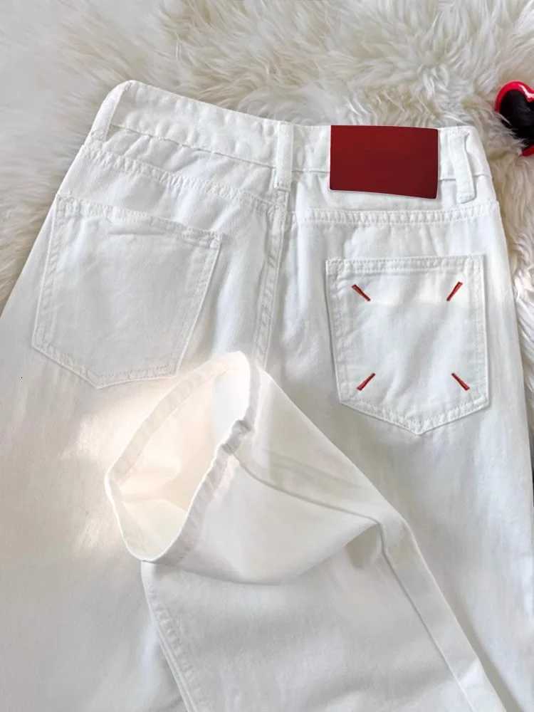 Straight Leg Women Jeans Y2K Style Slim Fit Casual Trousers High Waist Loose Pants Autumn Fashion Trendy White DesignT251013