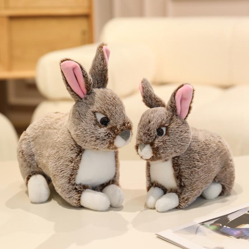 Simulation Lying Position Wild Rabbit Plush Toy Little Bunny Children's Companion Comfort Doll Birthday Gift