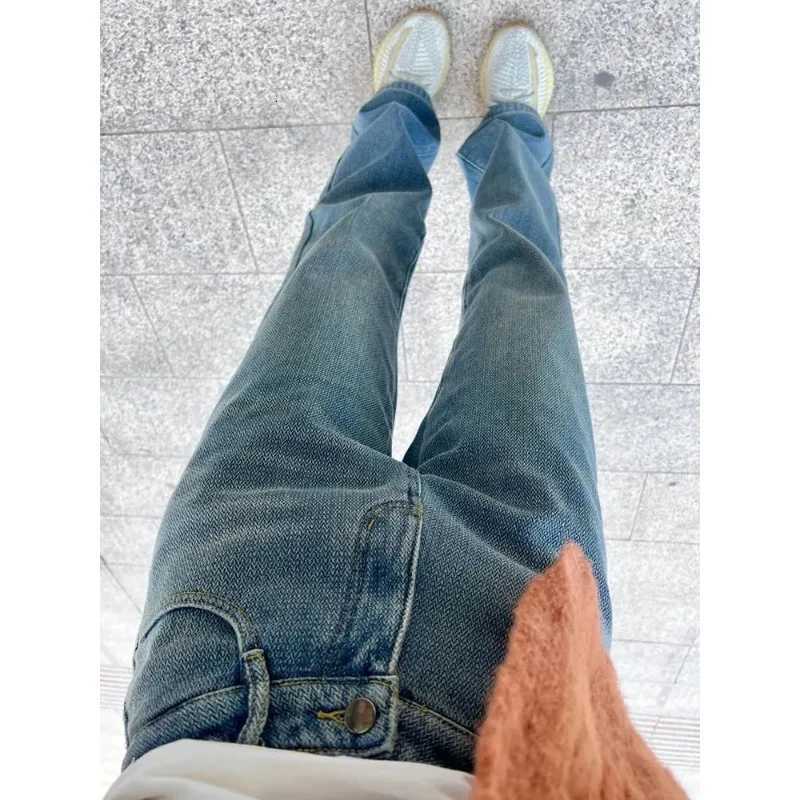 Comfortable Loose Womens Highwaisted Jeans Straight Tube Leisure 2025 New Denim Pants European American Wide Leg AllMatchT251013