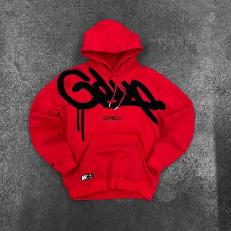 Men's Hoodies & Sweatshirts New Fashion Vintage Letter Printed fabric Harajuku Hip Hop Oversized Casual Jacket Free shipping Men's Clothing