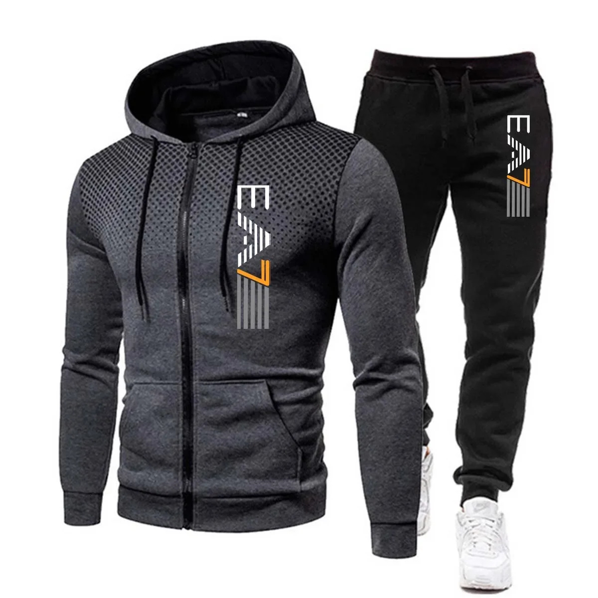 Fashion Tracksuit For Men Hoodie Fitness Gym Clothing Men Running Set Sportswear Jogger MenS Tracksuit Winter Suit Sports251010