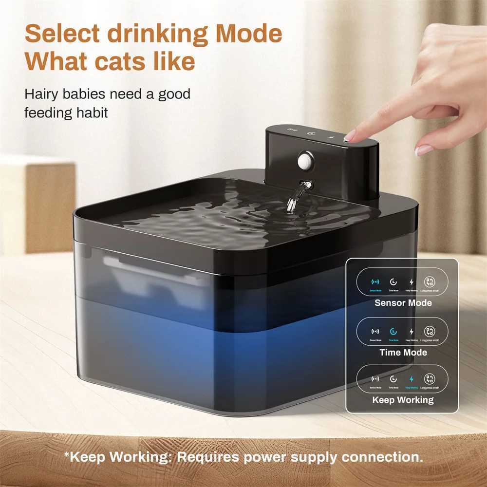 22L Square Runway Charging Induction Automatic Cat and Dog Pet Drinking Fountain Silent Battery and Sensor TwoinOne Dispenser C251013