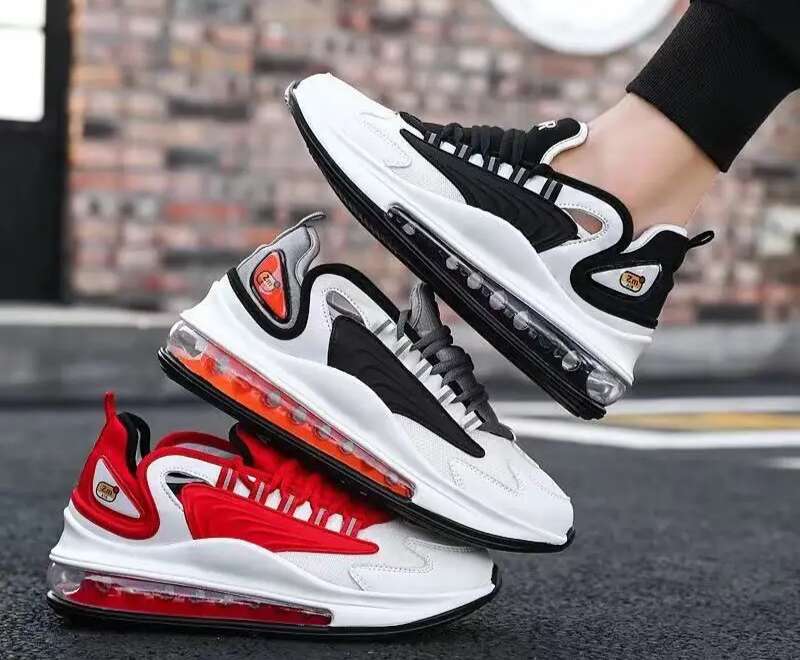 New Fashion Daily Casual Breathable Flat Bottom Sports Men's B22 Round Toe Net Cloth Patchwork Lace-Up Shoes