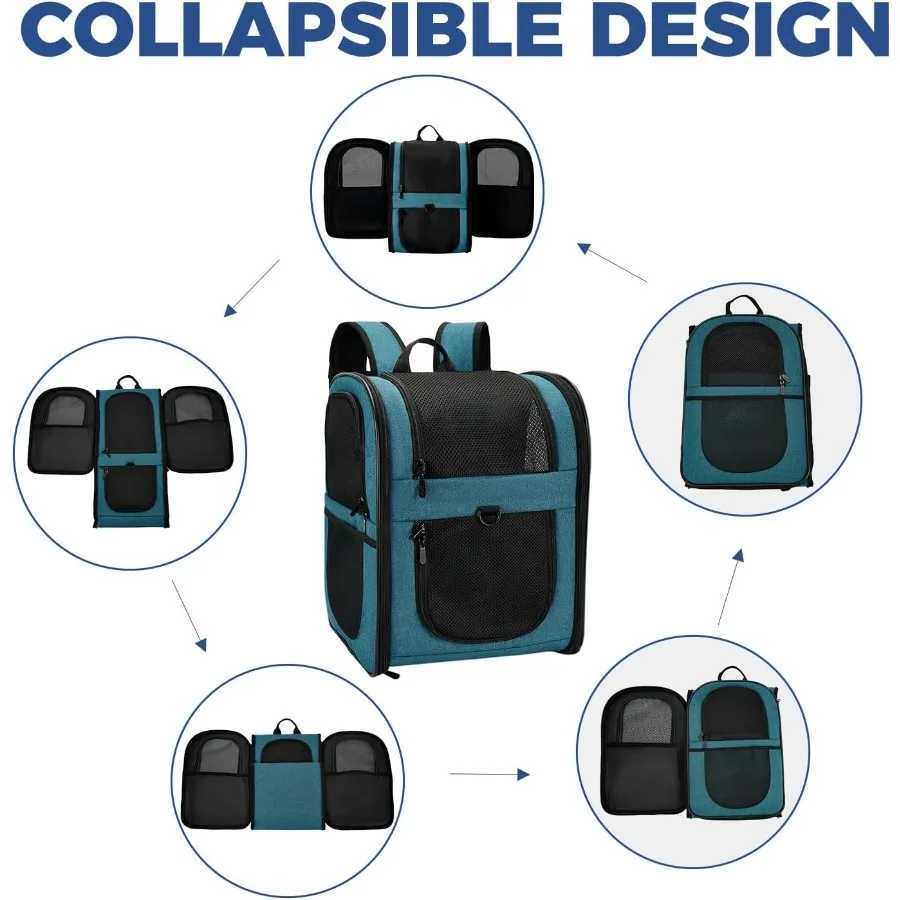 Ventilated Dog Cat Carrier Backpack for Pets Weighing 418lb with Padded Back Support and Breathable Mesh Design Ideal for Hikin C251013