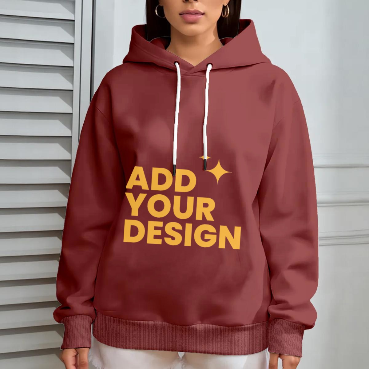 DHgatepod Women's Oversized Wool Hoodie | DTF Print Allover Design | Soft Polyester Fleece | Comfortable Casual Wear for Daily Use