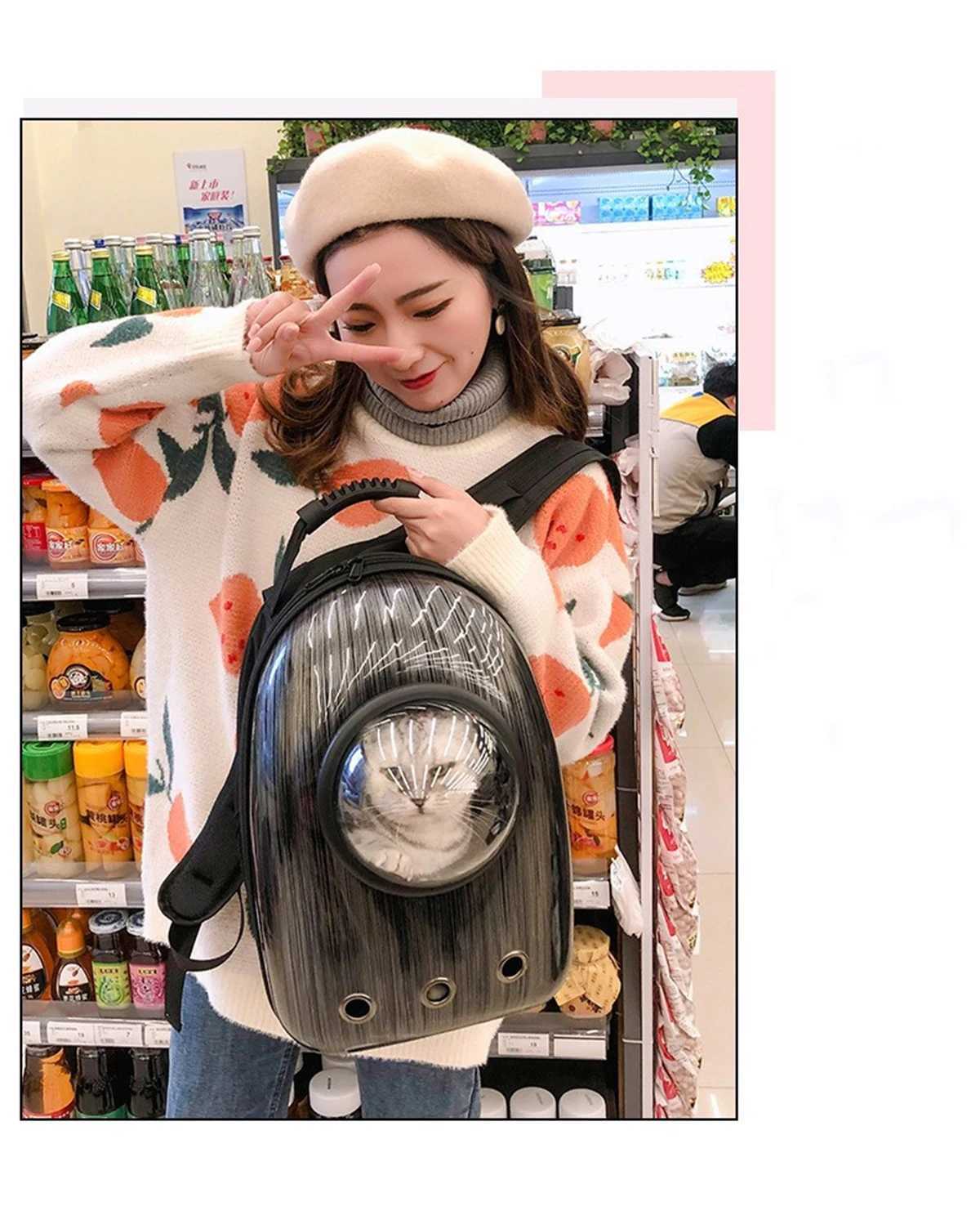 PET carrying bag Spacecraft pet backpack Large capacity cat bag Outgoing bag portable pet backpack Breathable pet backpack C251013
