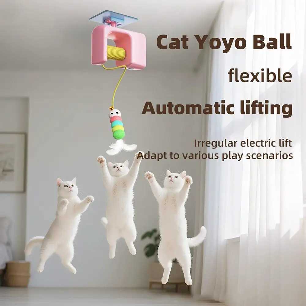 Electric Interactive Cat Teasing Stick Toy Elastic Rope Automatic Flying Bird Cat Toy Pet Stress Toys For Cats C251013