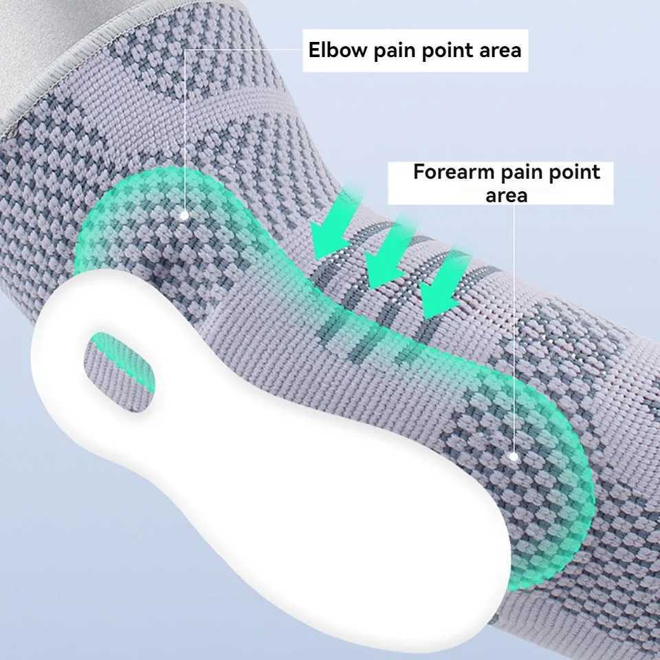 1Pcs Elbow Pads Silicone Compression Elbow Protection Sports Injuries 3D Knit Adjustable Elbow Support Tennis Basketball Unisex C251013