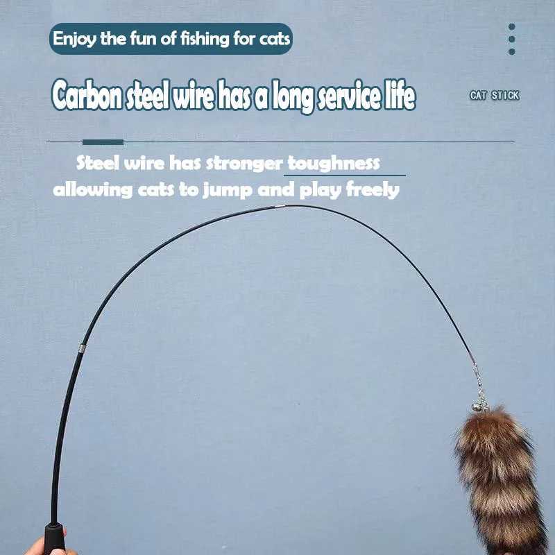 Pet Fun Teasing Cat Stick Cat Stick Fox Fur Toy Chasing Playing Gift Good Toughness Feather Stick Cat Toy C251013